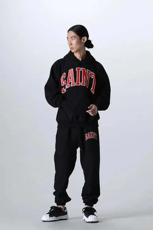 SAINT MICHAEL ARCH SAINT SET PANTS/BLACK The latest SAINT LOGO sweatpants, washed black/gray gray S-XL, custom woven and dyed, black surface and gray bottom fabric, same as the original version, original level straight cracking pulp, original cut and loose fit